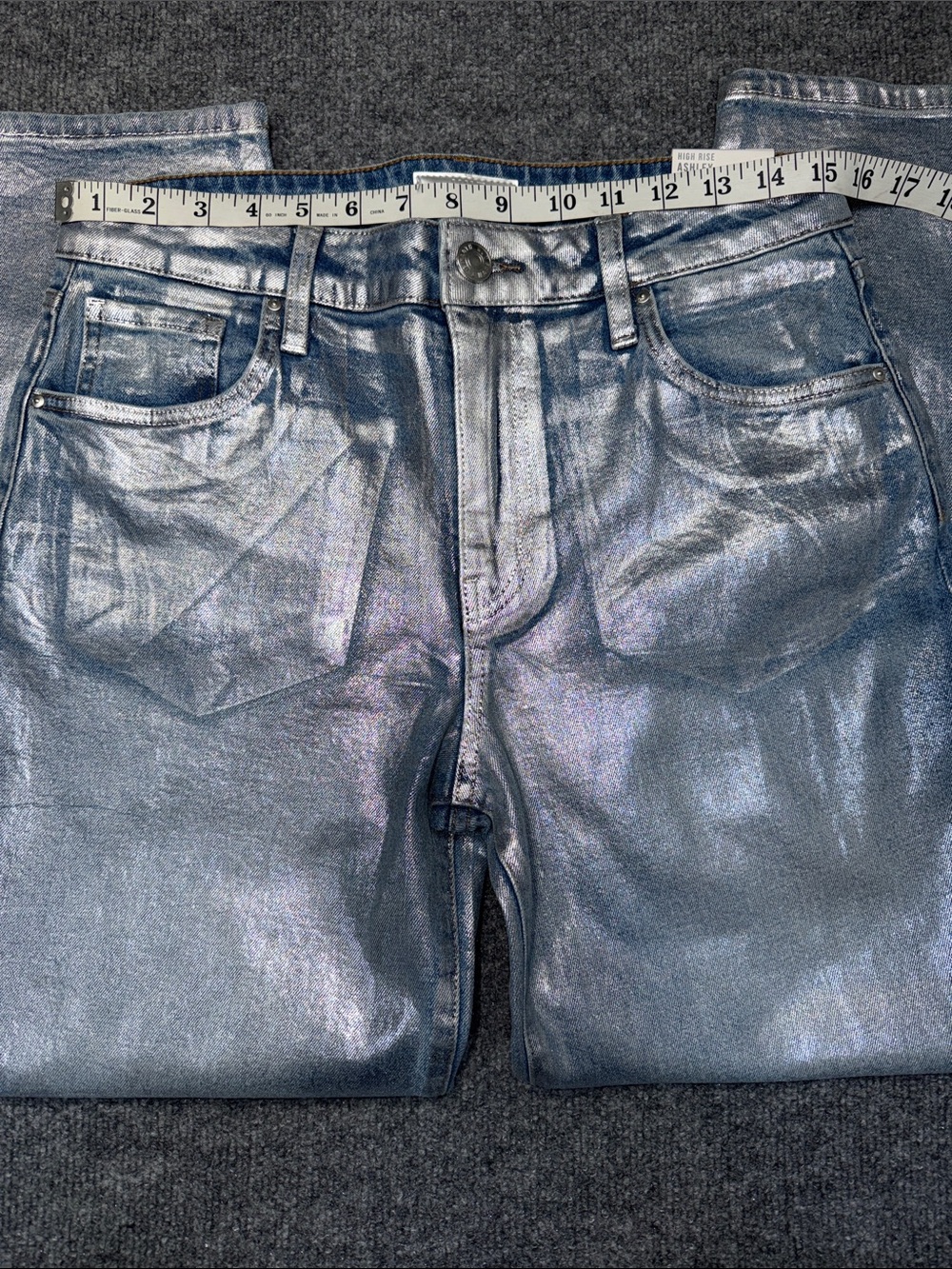 Kut from the Kloth Metallic Silver Ashley Barrel Jeans - Picture 10 of 14